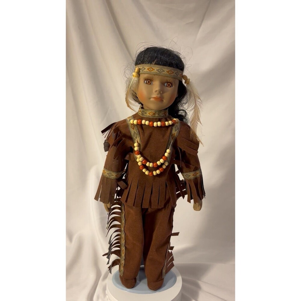 The Princess Collection 16" Native American Porcelain Doll with stand